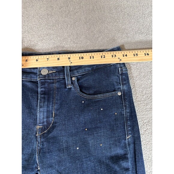 Levi’s Women’s Mid Rise Skinny Jeans Size 4 Fit 28x29 Metal Studs Blue Jeans - Picture 4 of 10